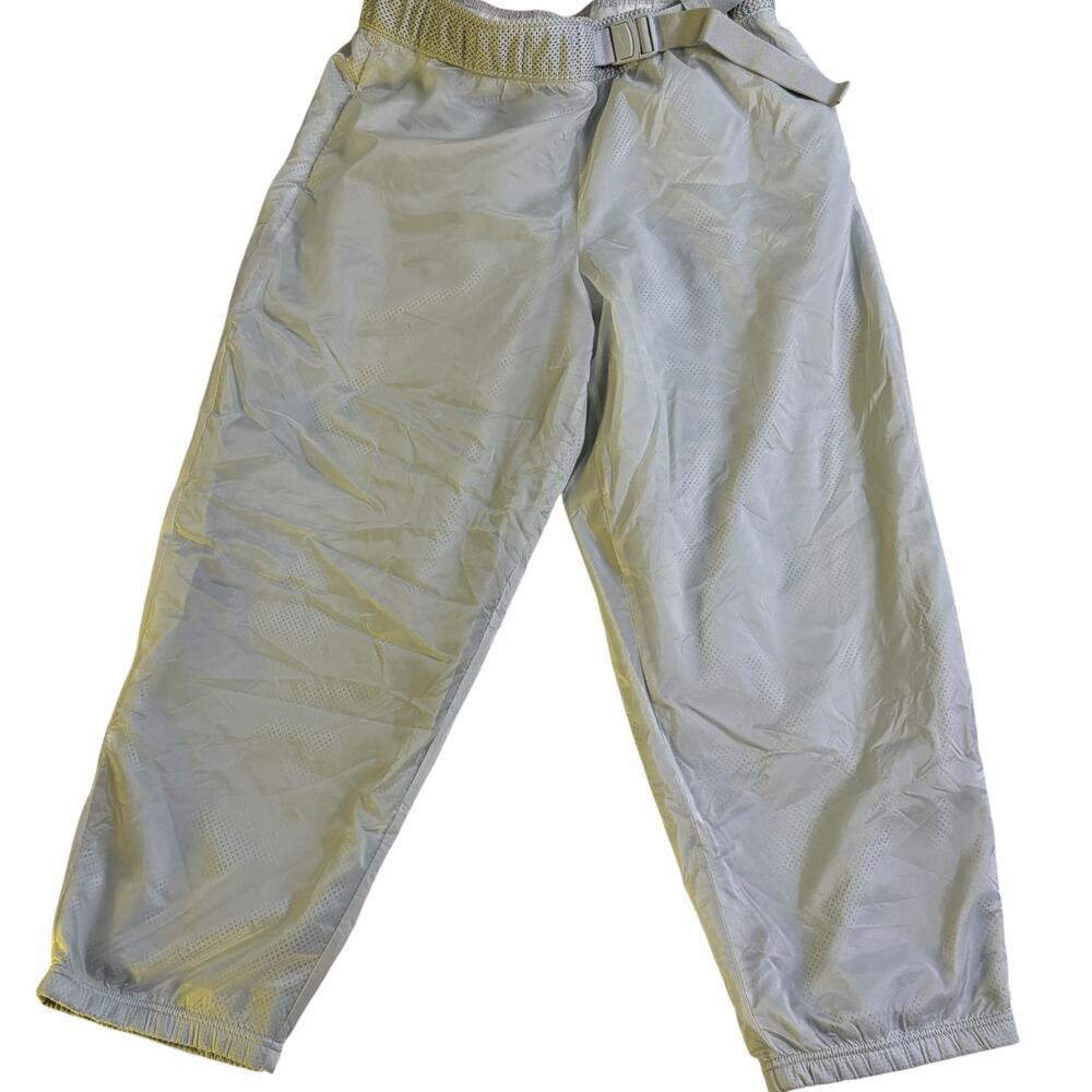 Nike Tech Pack Women’s High Rise Pants Light Silver Mesh Belted CZ9791-019 L